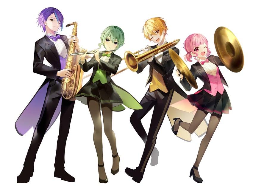 ootori emu, tenma tsukasa, kusanagi nene, and kamishiro rui (project sekai and 1 more) drawn by yuhi_(hssh_6)