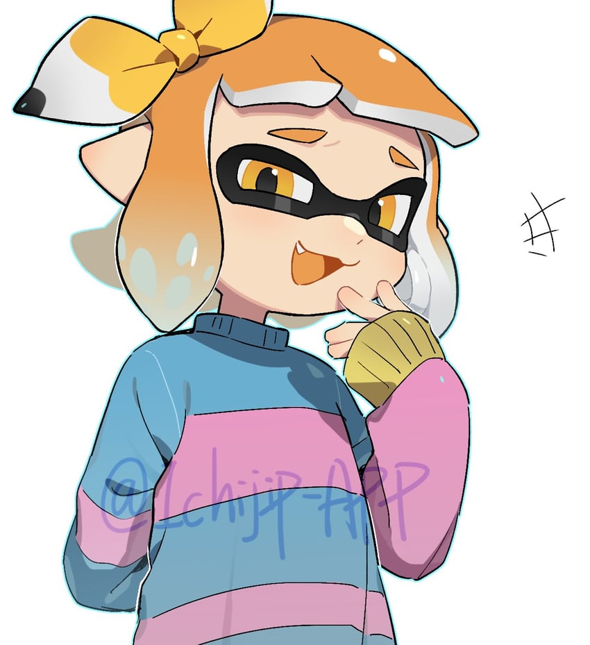 inkling player character and inkling girl (splatoon) drawn by ichijip_app