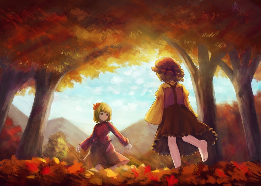 aki minoriko and aki shizuha (touhou) drawn by ookashippo