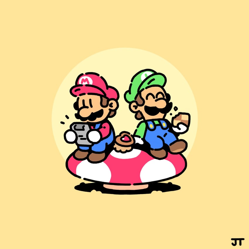 mario and luigi (mario and 1 more) drawn by james_turner
