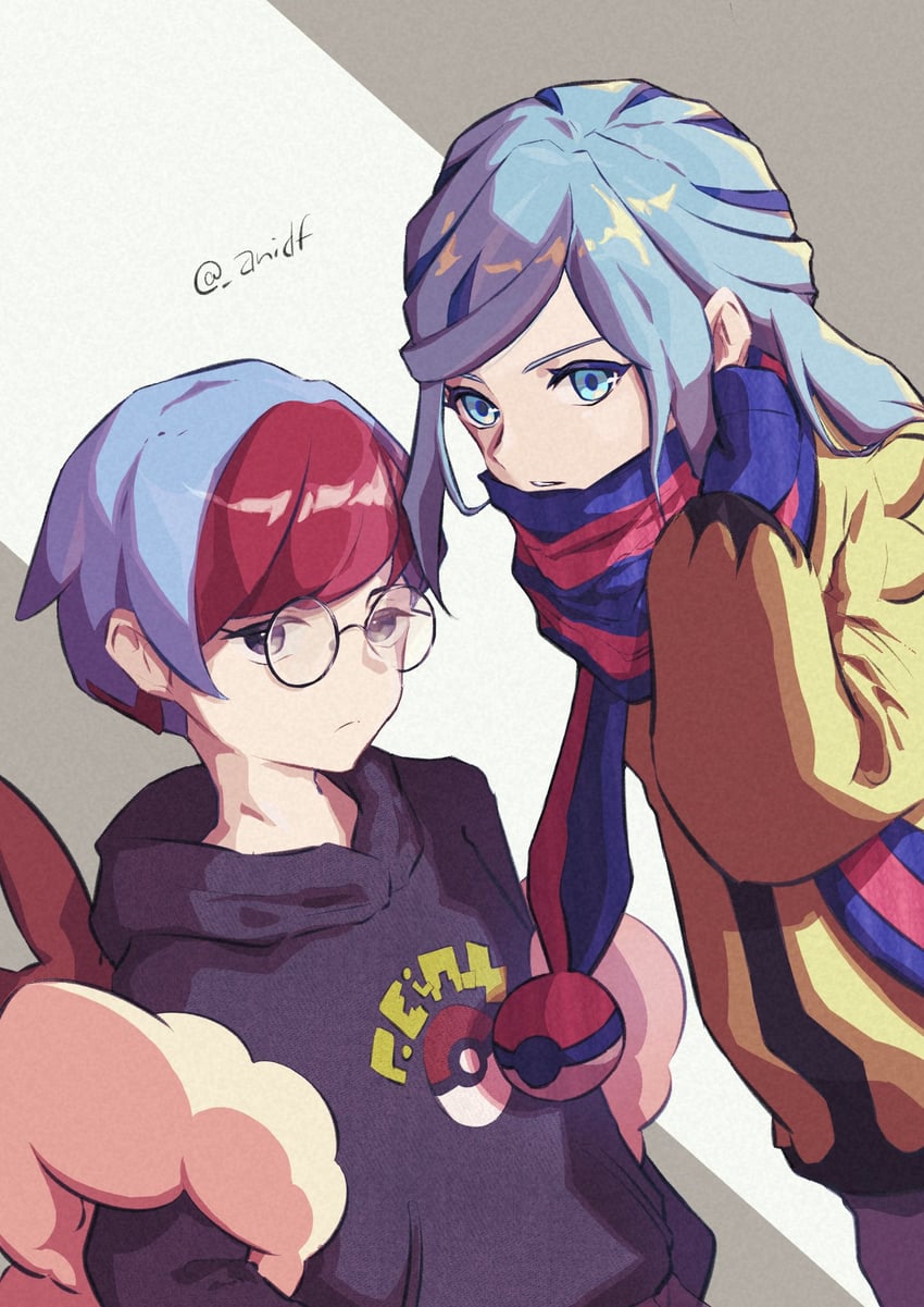 eevee, grusha, and penny (pokemon and 1 more) drawn by anidf