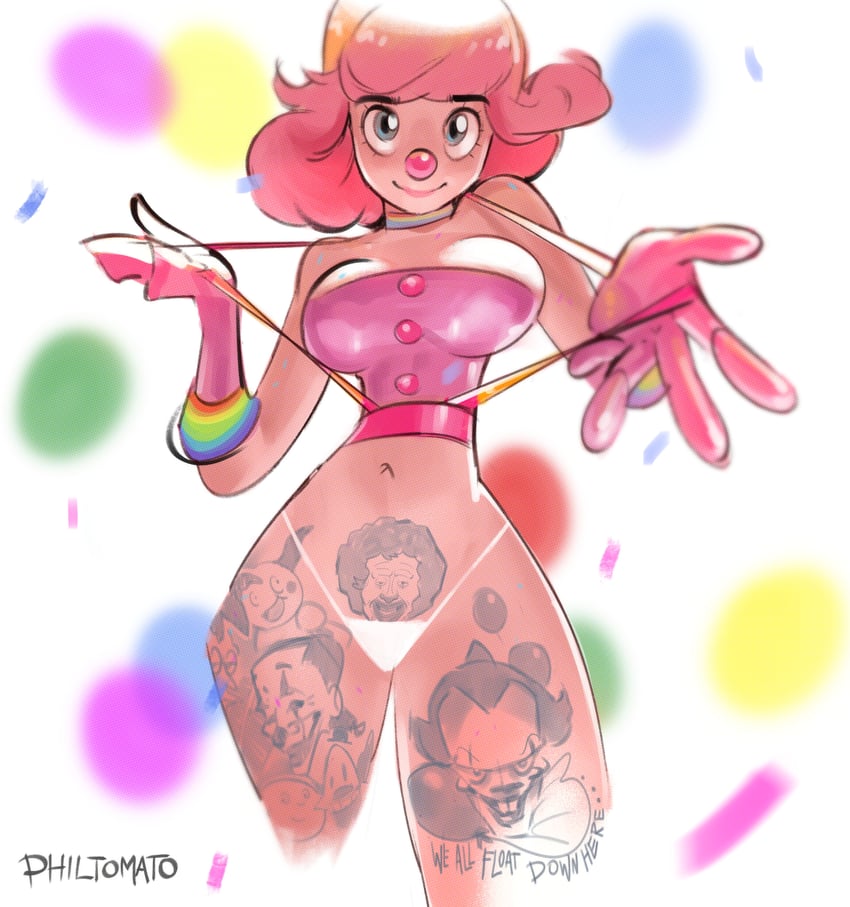 ronald mcdonald, mr. mime, geiru toneido, pennywise, sideshow bob, and 1 more (pokemon and 6 more) drawn by philtomato