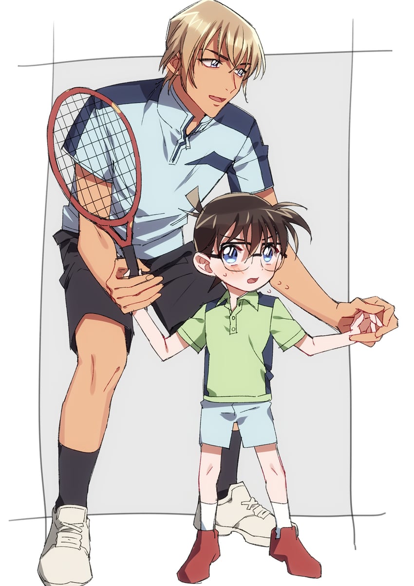 edogawa conan and amuro tooru (meitantei conan) drawn by k_(gear_labo)