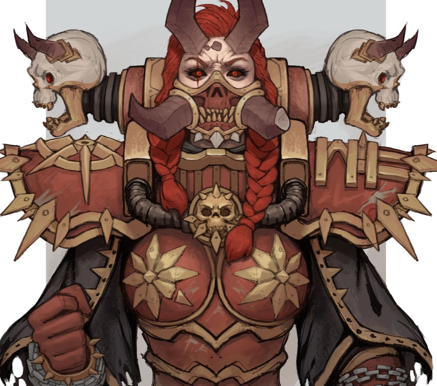 adepta sororitas and sister of slaughter (warhammer 40k) drawn by yangzheyy
