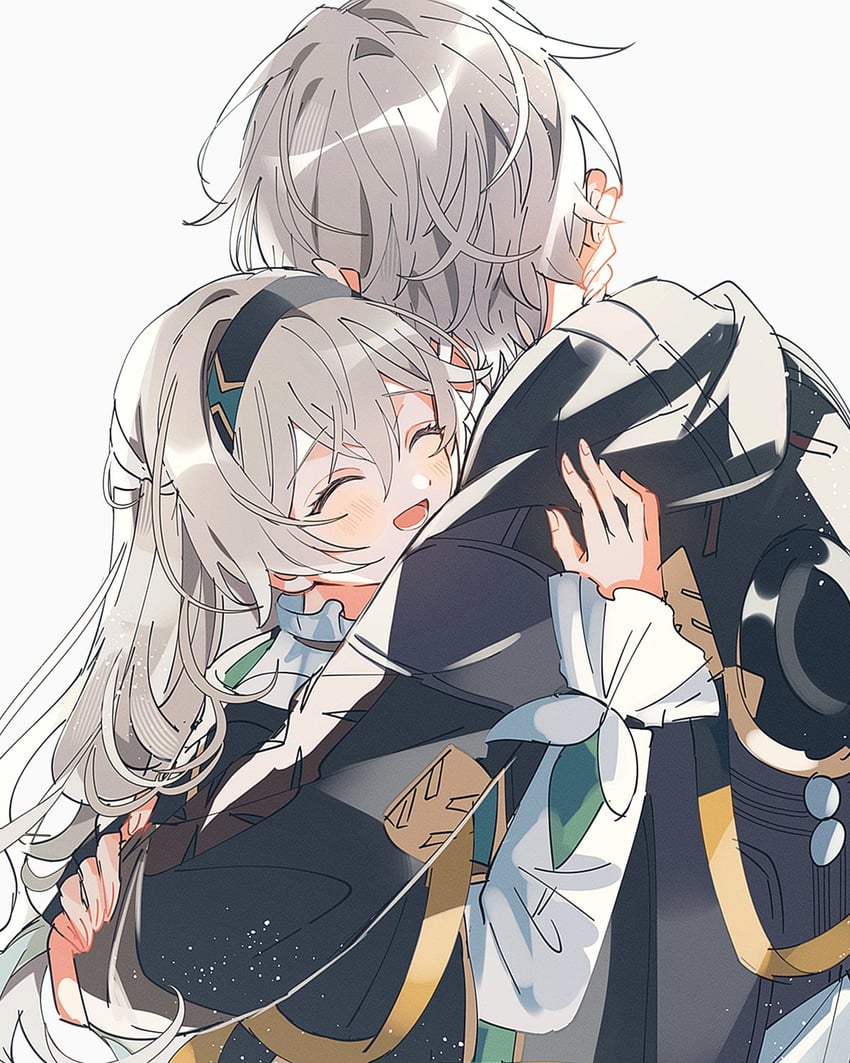 trailblazer, firefly, and caelus (honkai and 1 more) drawn by gg_suyari