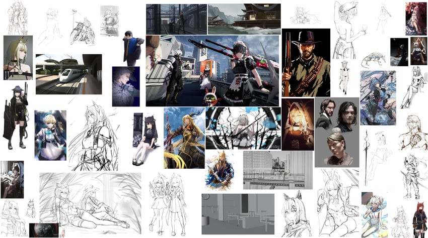 shiroko, toki, texas, ellen joe, arona, and 28 more (original and 15 more) drawn by ressec