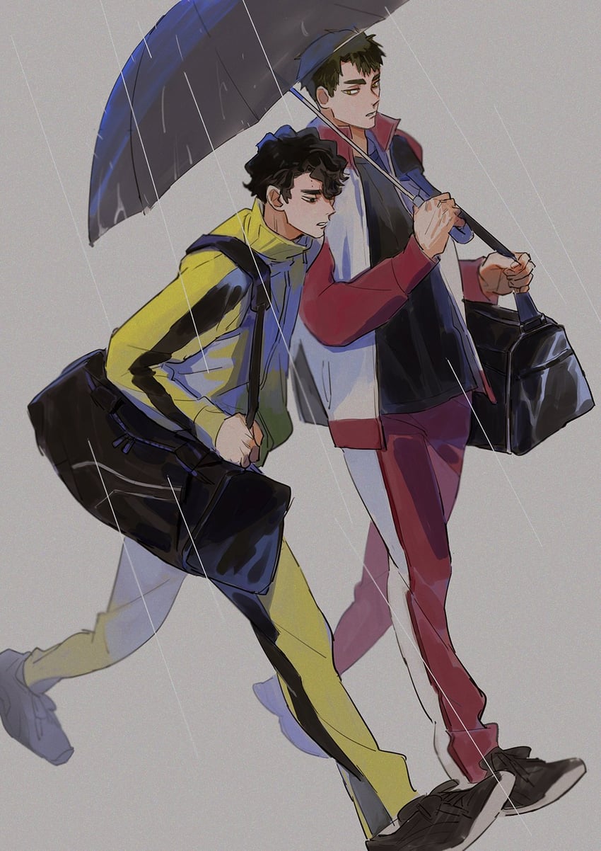 ushijima wakatoshi and sakusa kiyoomi (haikyuu!!) drawn by hk_smith_man