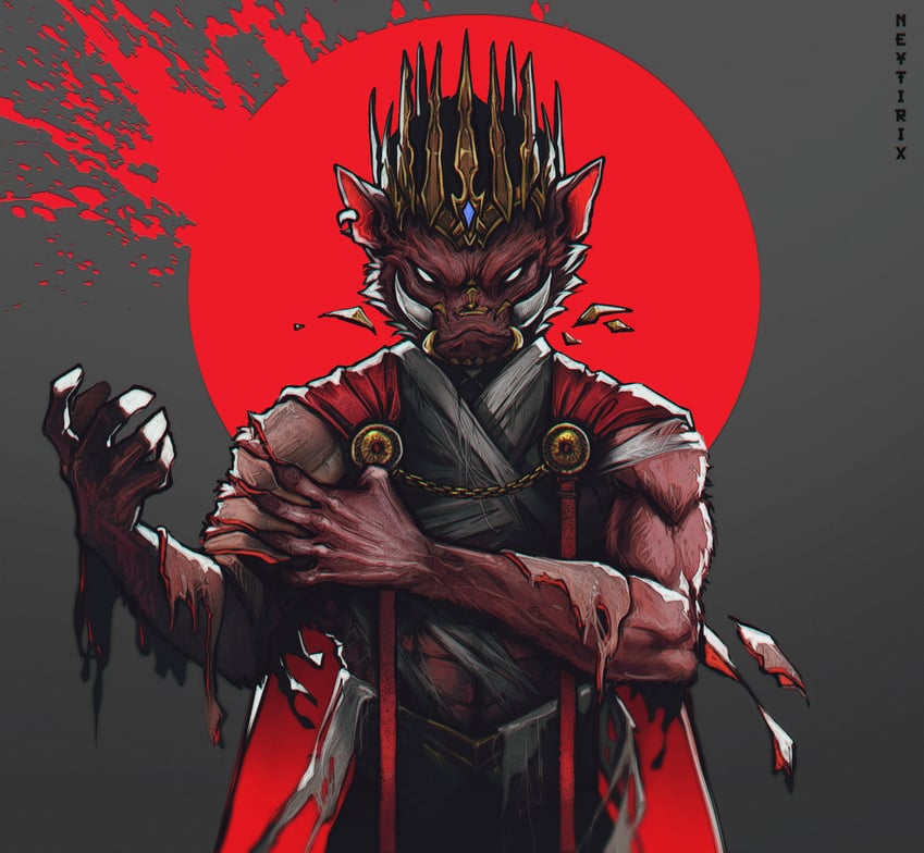 technoblade (minecraft youtube and 1 more) drawn by neytirix