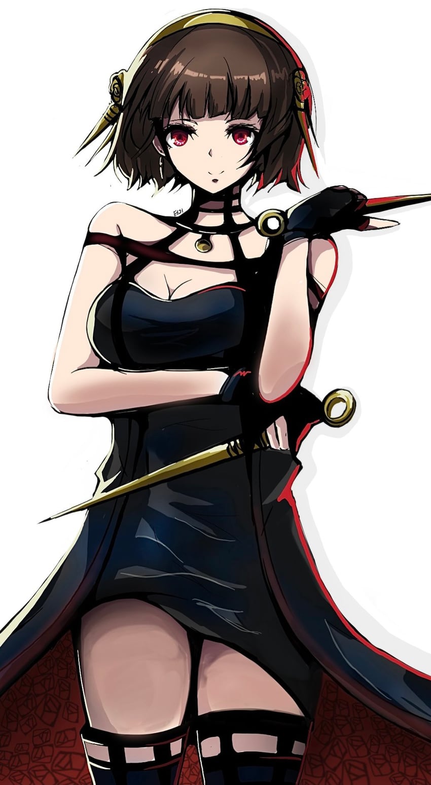 yor briar and niijima makoto (persona and 2 more) drawn by eiji_nochi