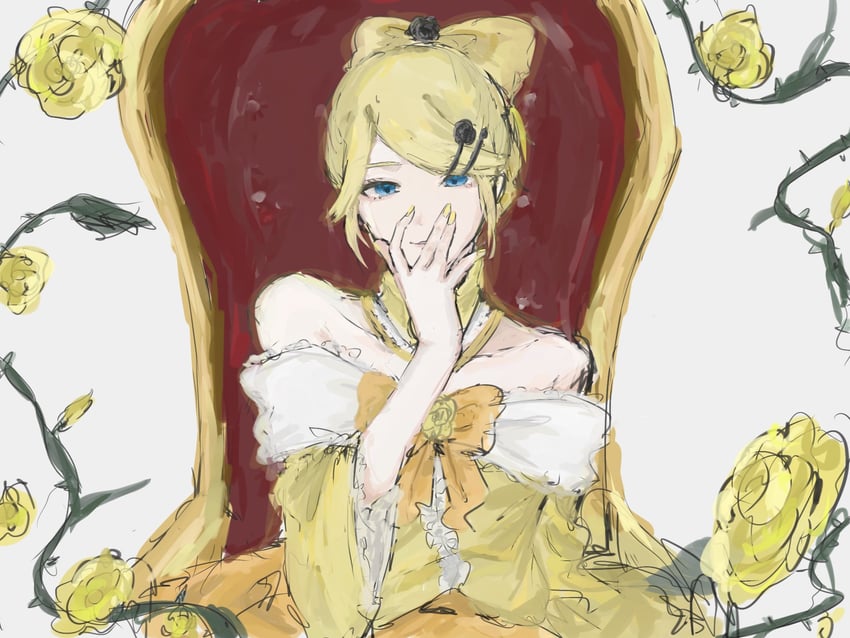 kagamine rin and riliane lucifen d'autriche (vocaloid and 2 more) drawn by ma_(nth6nd8yrg32528)