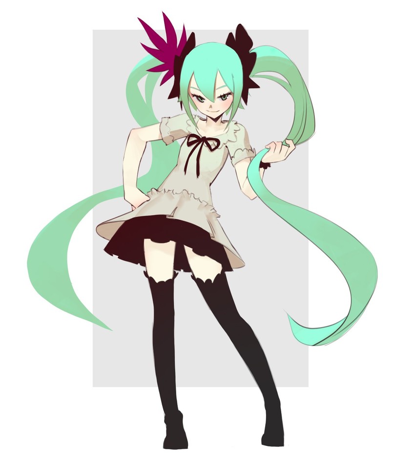 hatsune miku (vocaloid and 1 more) drawn by topdylan