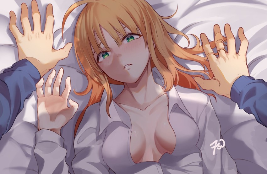 artoria pendragon and saber (fate and 1 more) drawn by frenchvanillu