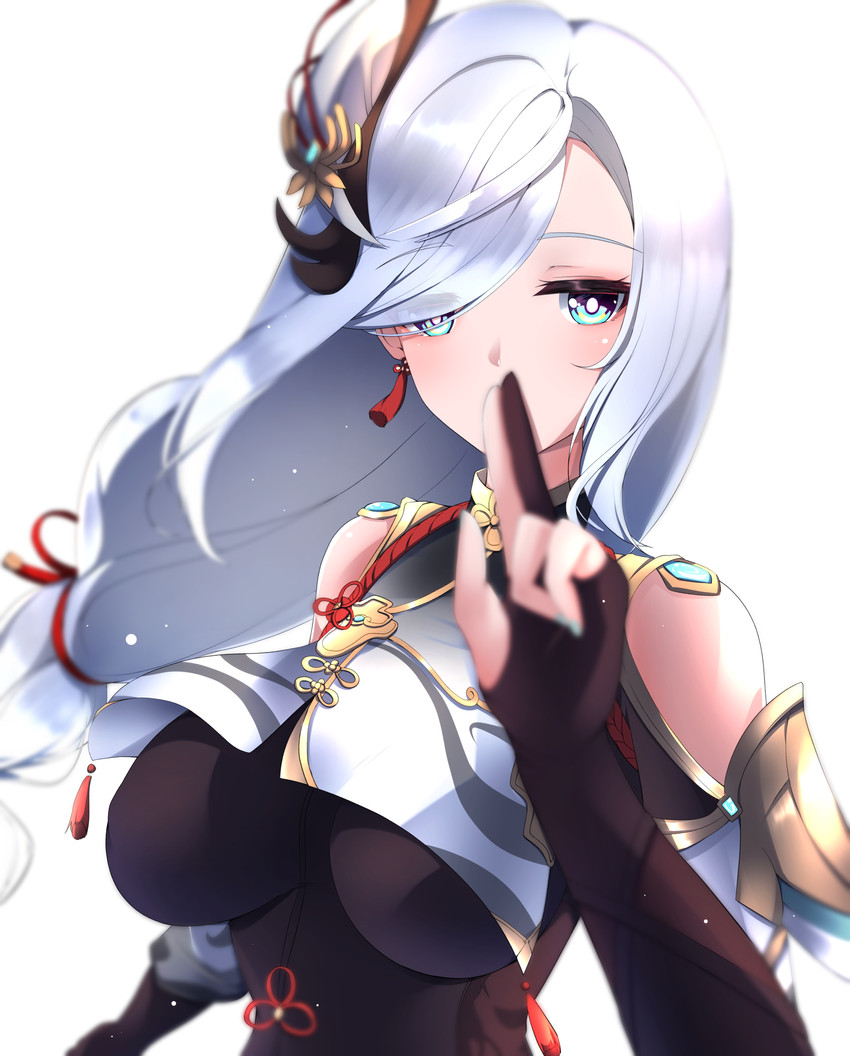 shenhe (genshin impact) drawn by tetori_(tetolisto)