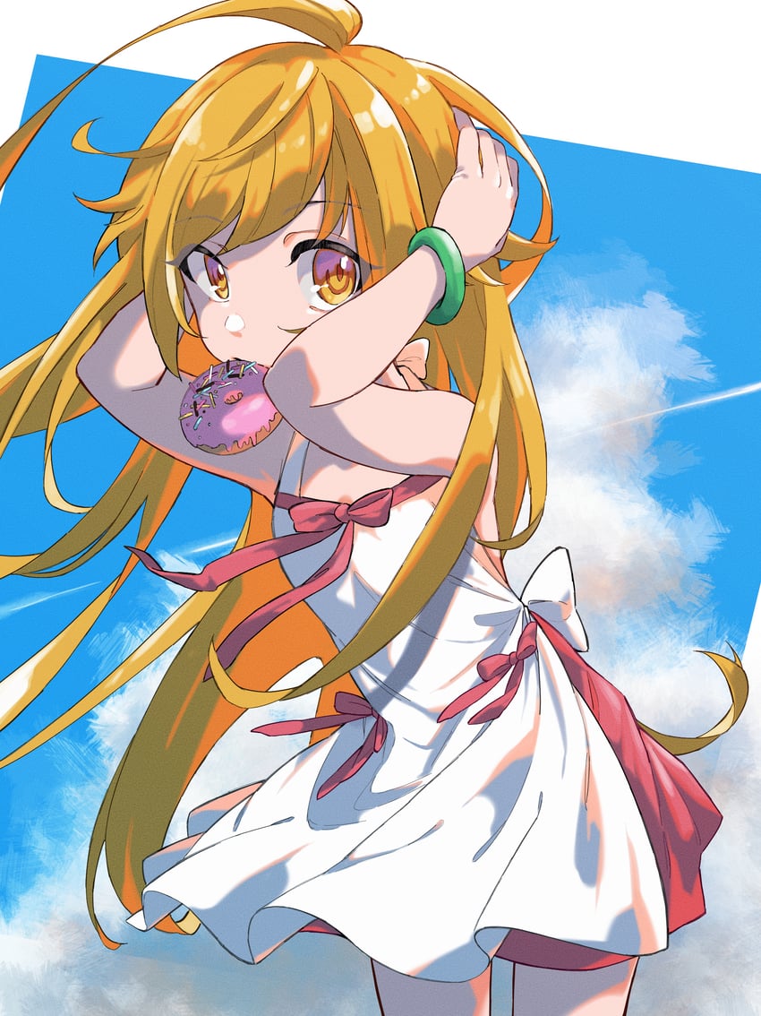 oshino shinobu (monogatari and 1 more) drawn by 999ool