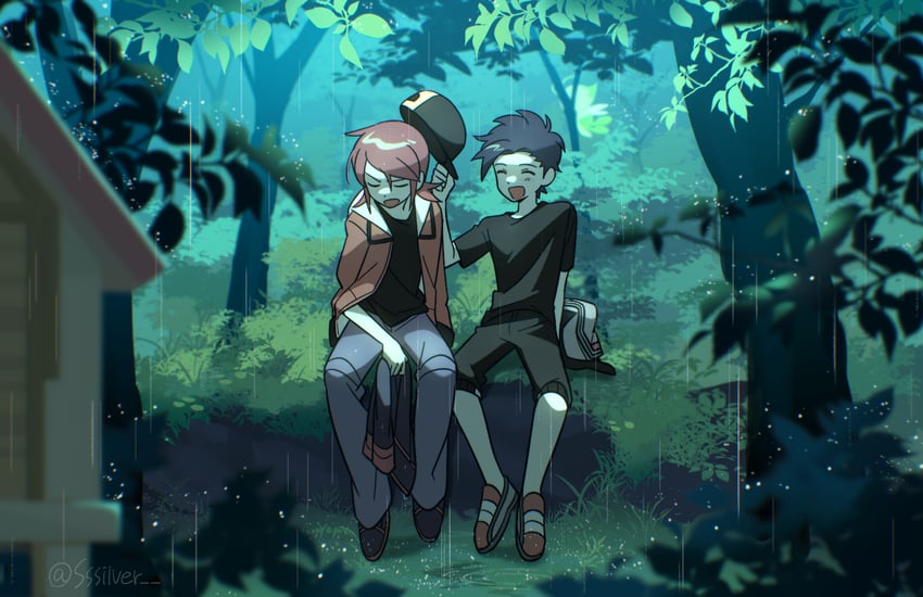 ethan and silver (pokemon and 1 more) drawn by chueog