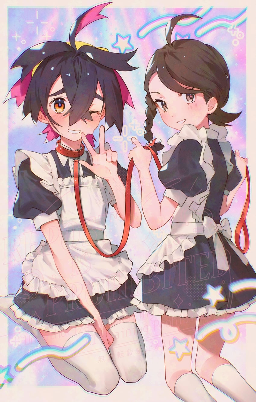 kieran and juliana (pokemon and 1 more) drawn by honyaru_(nanairo39)