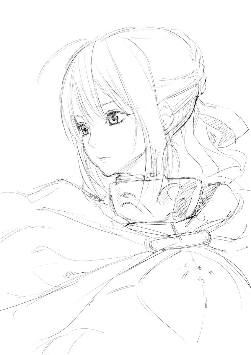 artoria pendragon and saber (fate and 1 more) drawn by kawakami_rokkaku