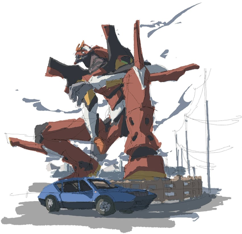 eva 02 (neon genesis evangelion and 2 more) drawn by vec_our