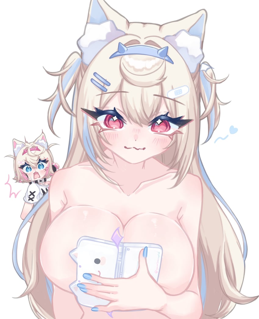 fuwawa abyssgard, mococo abyssgard, and perroccino (hololive and 1 more) drawn by yamiescupid