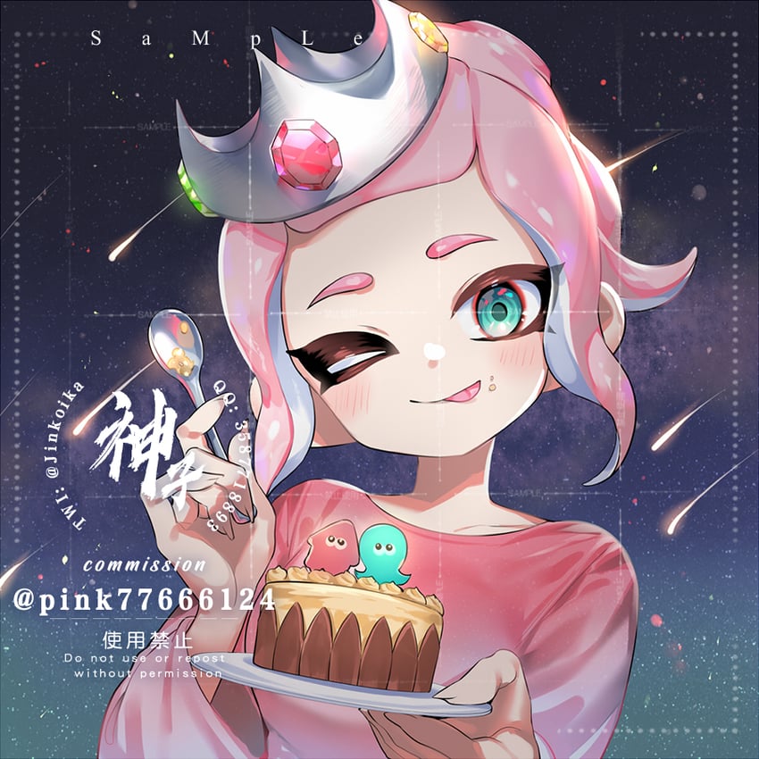 octoling player character and octoling girl (splatoon) drawn by jinkoika