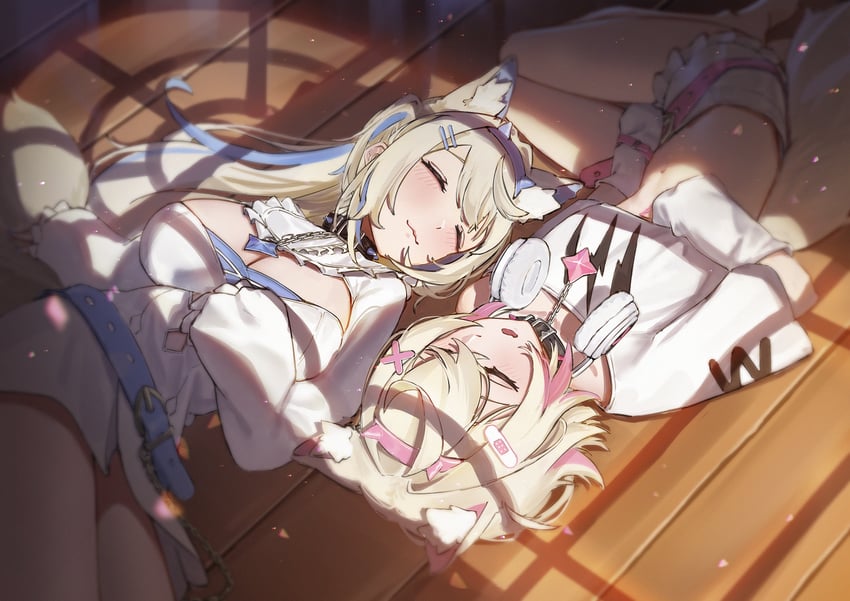 fuwawa abyssgard and mococo abyssgard (hololive and 1 more) drawn by sppzr