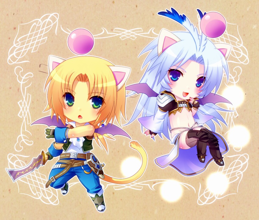 moogle, zidane tribal, and kuja (final fantasy and 1 more) drawn by minatosaiga