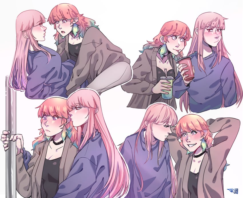 mori calliope and takanashi kiara (hololive and 1 more) drawn by thunder-kate