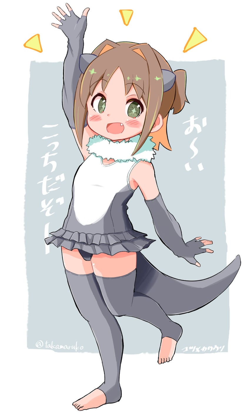 oka asahi and small-clawed otter (kemono friends and 1 more) drawn by takamaru_(minamimachi_seisakusho)