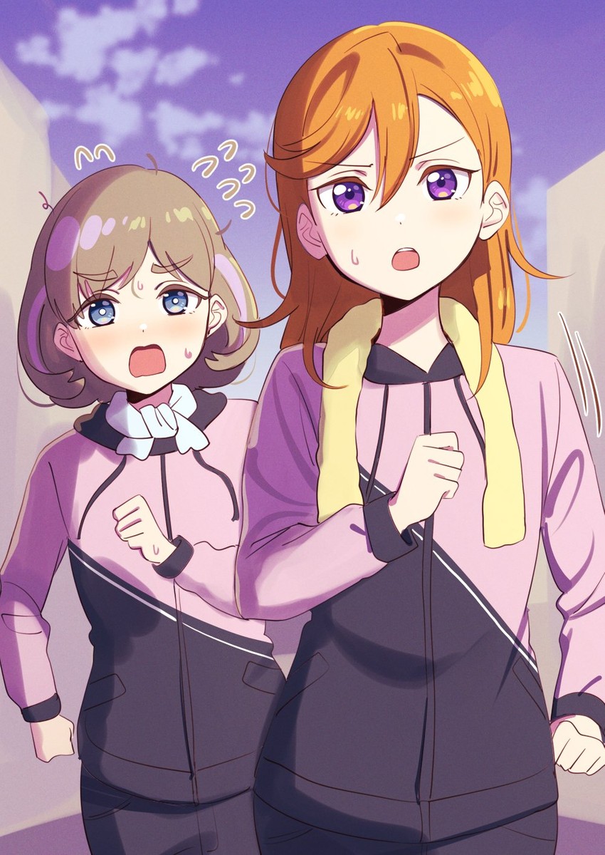 shibuya kanon and tang keke (love live! and 1 more) drawn by deadnooodles