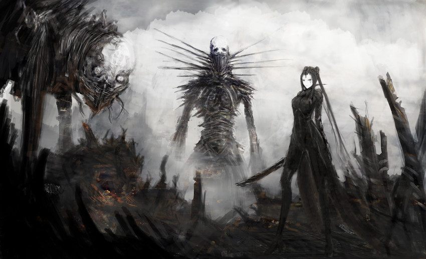 pcell, davine lu linvega, and blon (blame!) drawn by auto