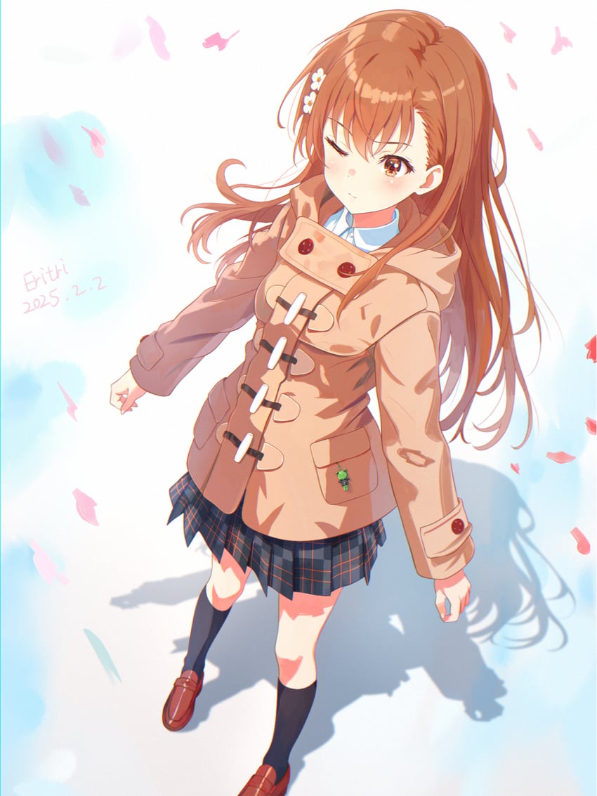 misaka mikoto and gekota (toaru majutsu no index and 1 more) drawn by eritri