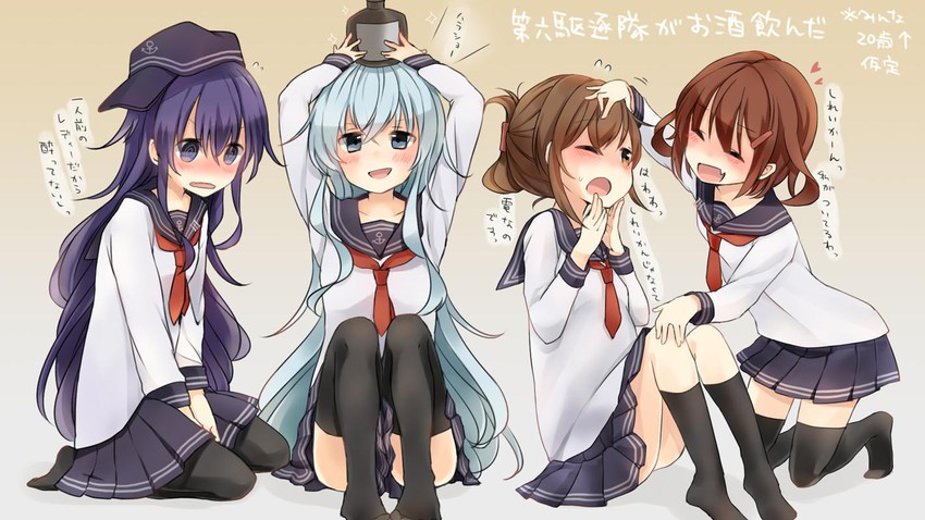 hibiki, inazuma, ikazuchi, and akatsuki (kantai collection) drawn by aisawa_natsu