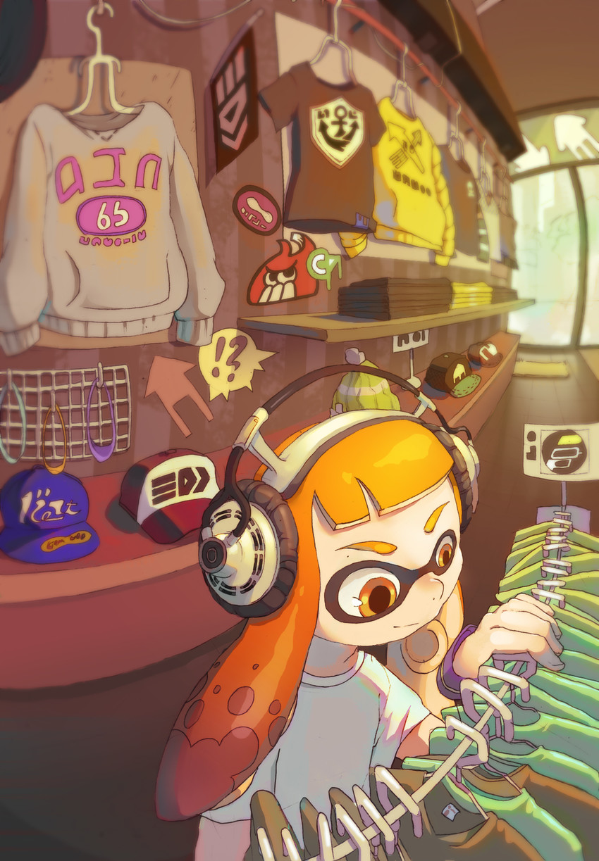inkling player character, inkling girl, and kaori (splatoon and 1 more) drawn by whispering_for_nothing