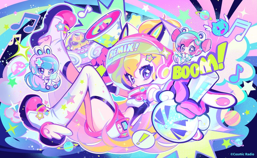 buro, marija, and rin (muse dash) drawn by nori_jooy