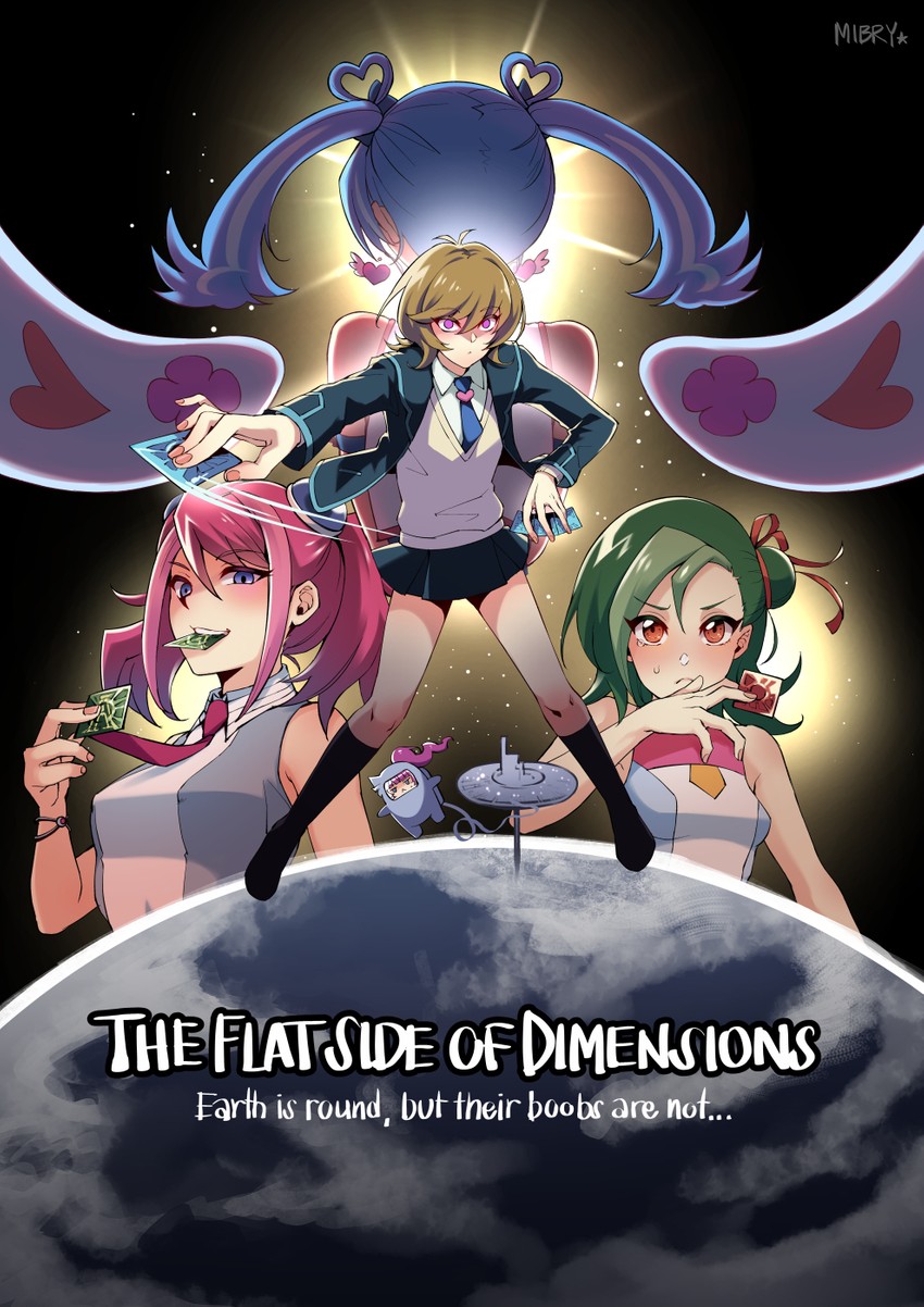hiiragi yuzu, zaizen aoi, kirishima romin, mizuki kotori, and blue angel (yu-gi-oh! and 5 more) drawn by mibry_(phrysm)