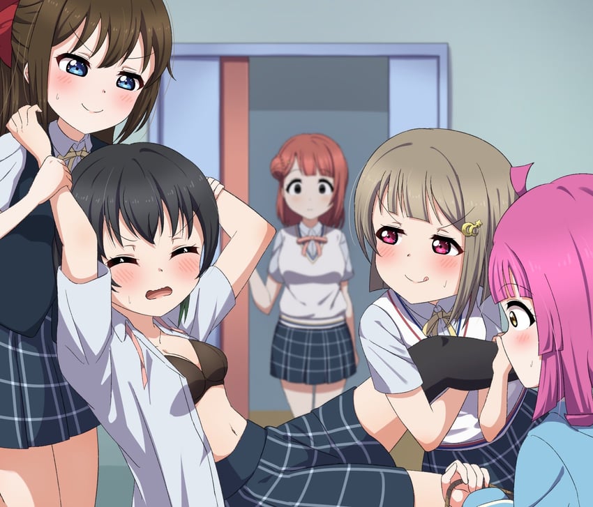 uehara ayumu, takasaki yu, osaka shizuku, tennoji rina, and nakasu kasumi (love live! and 1 more) drawn by buson_(buson0629)