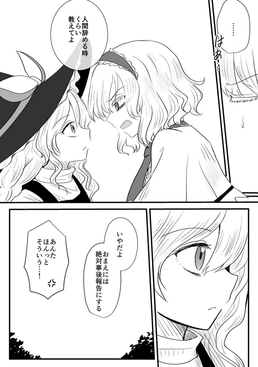 kirisame marisa and alice margatroid (touhou and 1 more) drawn by kiritani_(marginal)