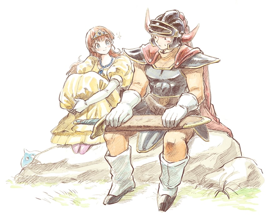 slime, hero, and princess laura (dragon quest and 1 more) drawn by yuza