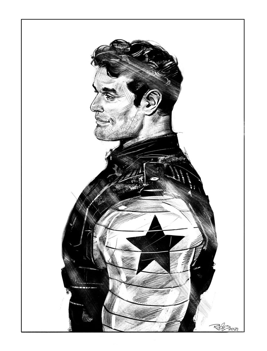 bucky barnes and winter soldier (marvel) drawn by nick_robles