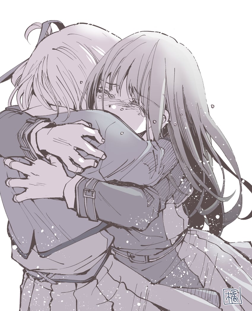 nishikigi chisato and inoue takina (lycoris recoil) drawn by yutakanohanasi