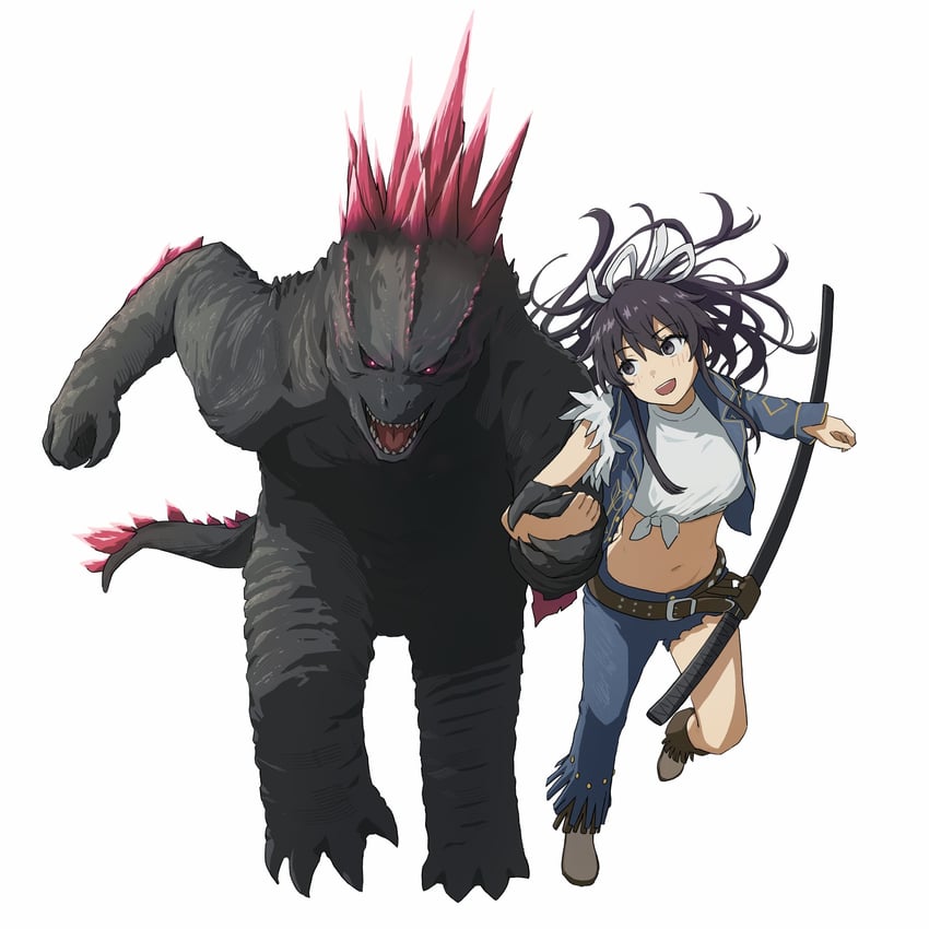 godzilla, kanzaki kaori, and godzilla evolved (toaru majutsu no index and 2 more) drawn by tatararashi