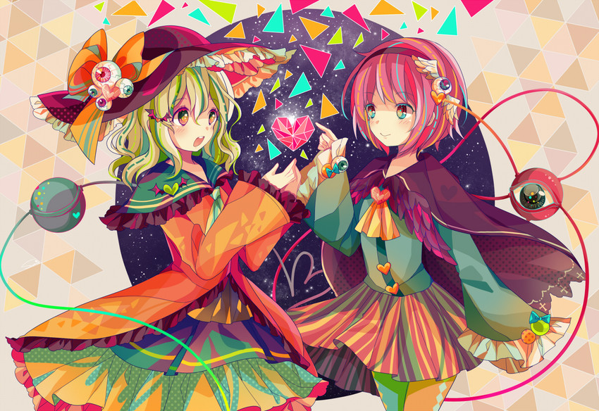 komeiji koishi and komeiji satori (touhou) drawn by sumi_mi