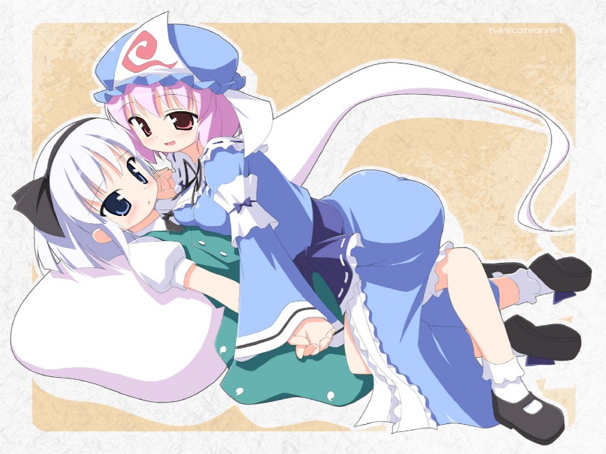 konpaku youmu and saigyouji yuyuko (touhou) drawn by kagura_yuuki