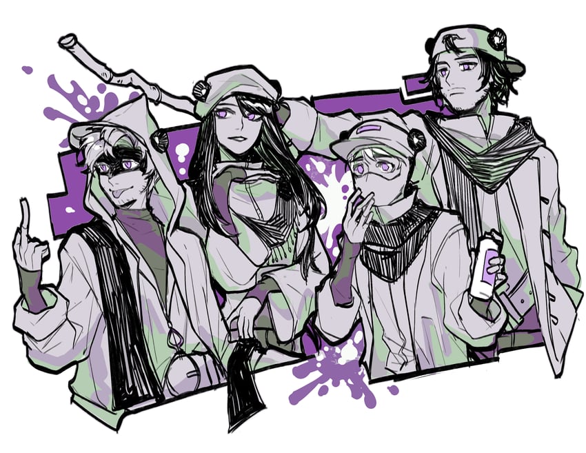 sneegsnag, dropsbyponk, krtzy, and kara corvus (minecraft youtube and 1 more) drawn by tttttaniaaaaa