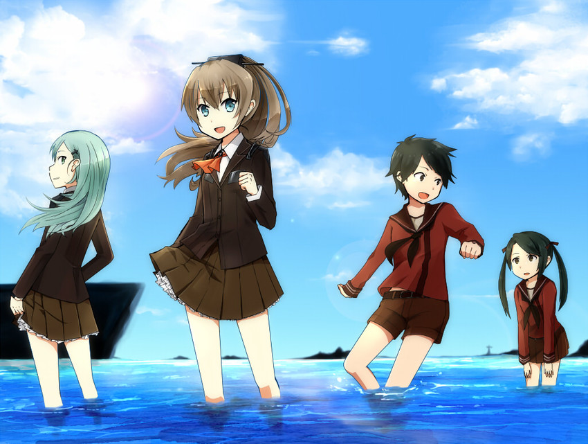 suzuya, kumano, mogami, and mikuma (kantai collection) drawn by annin_musou