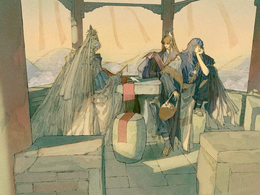 yu xingyi, yan hanqing, and meng qiu sun (jinguang budaixi) drawn by 4k123