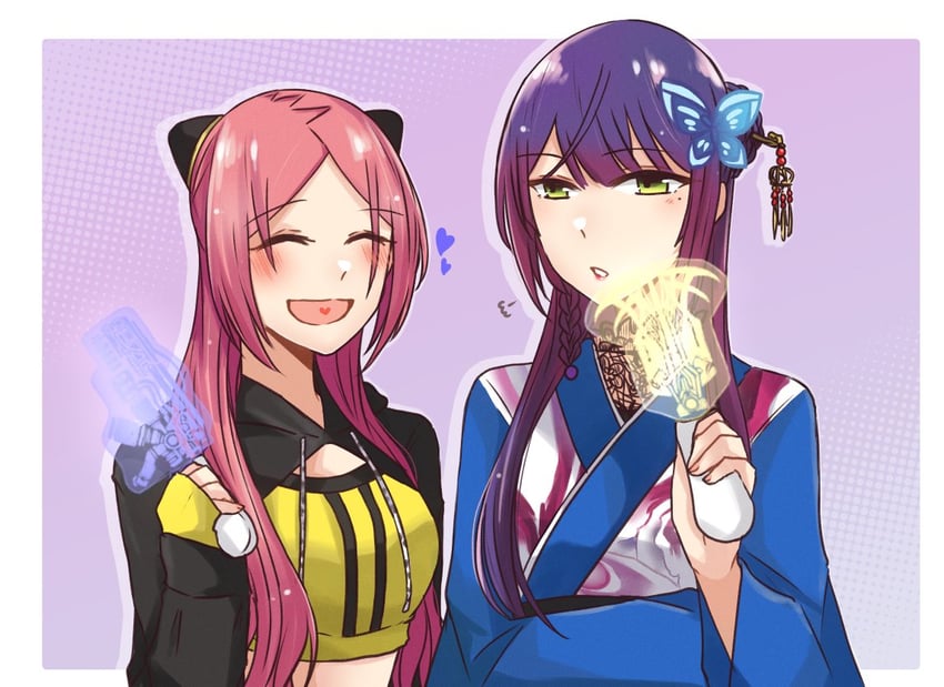 funada kiito and shiba tomoshibi (assault lily) drawn by nigari_(ngari_0115)