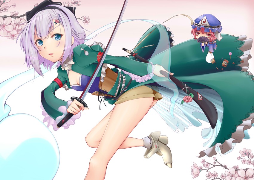 konpaku youmu, hong meiling, saigyouji yuyuko, and mystia lorelei (touhou) drawn by tsugaru_(co-walker)