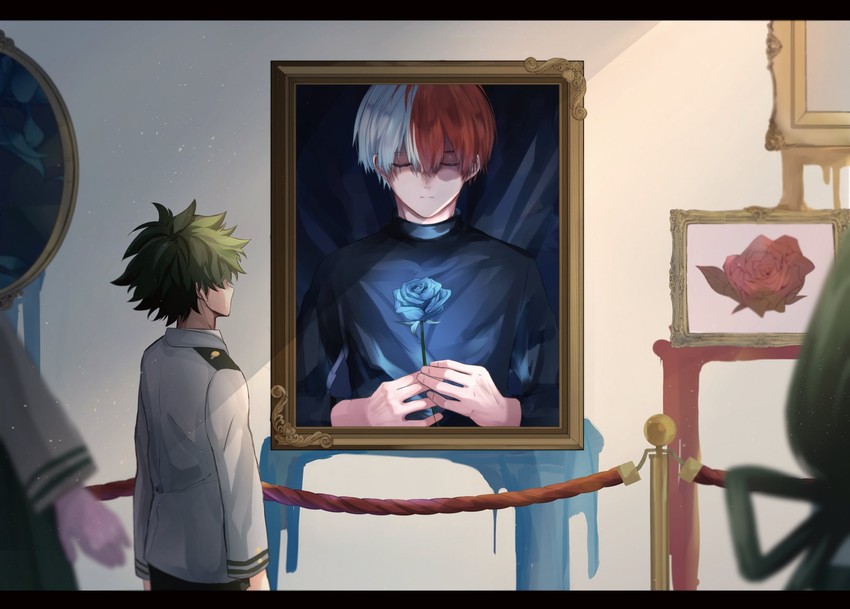 midoriya izuku, todoroki shoto, and asui tsuyu (boku no hero academia and 1 more) drawn by miyanami_3