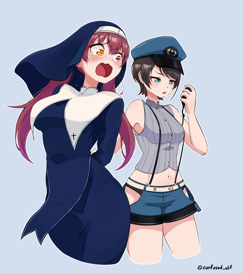 houshou marine and oozora subaru (hololive) drawn by hakimen